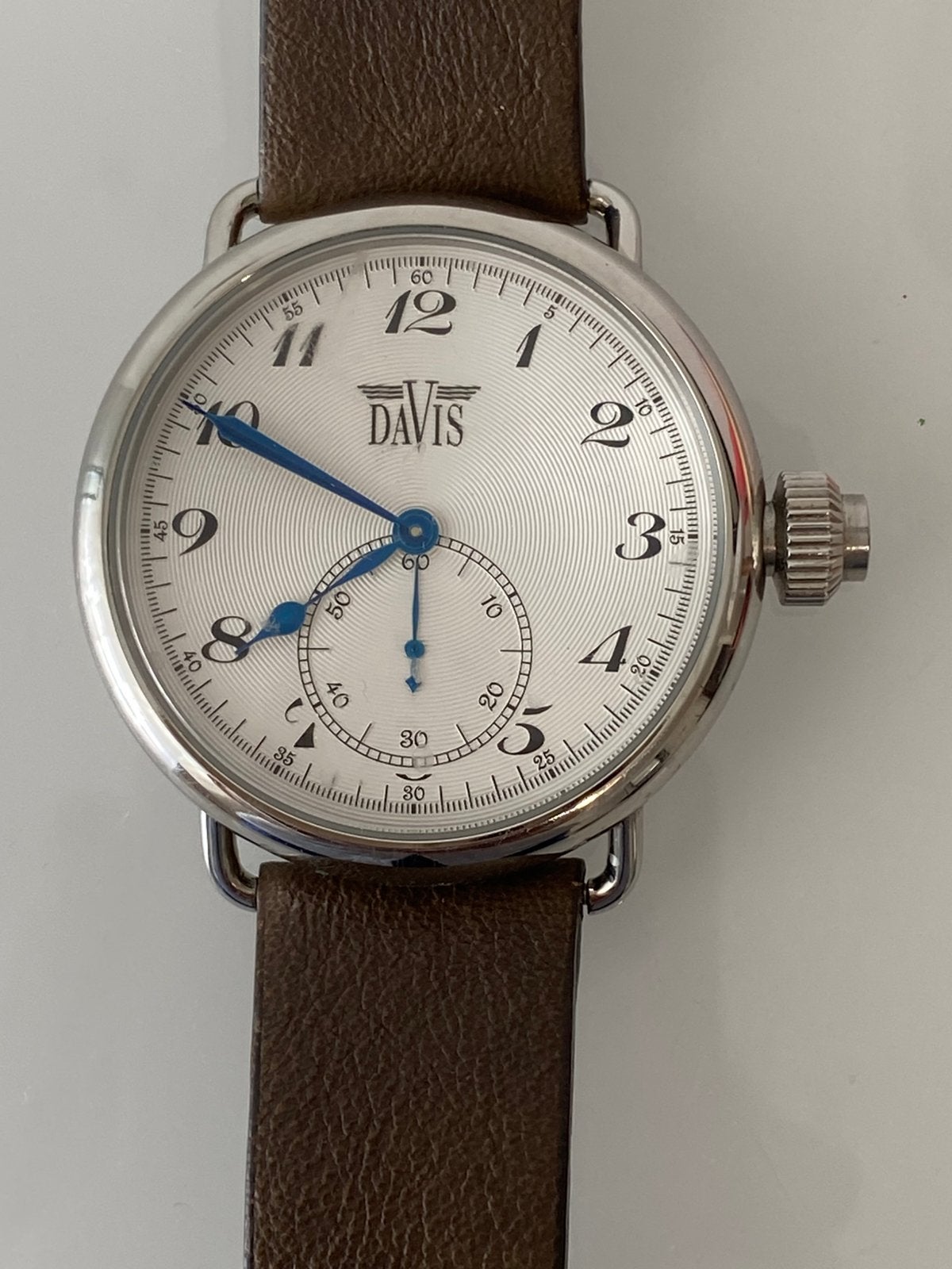Zeer mooie heren horloge merk davis, Ophalen of Verzenden, Zo goed als nieuw, Leer, Overige merken