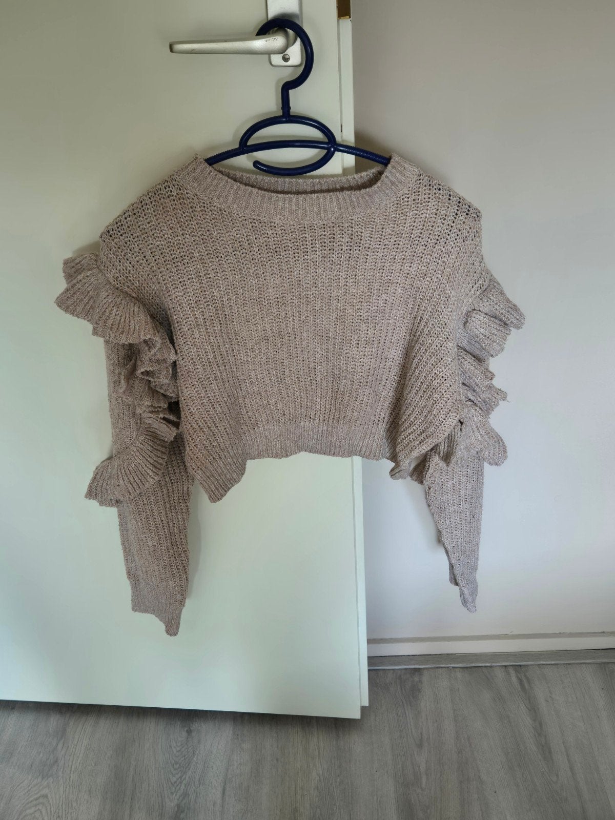 Dames truitje met ruches - Shein, Beige, Ophalen of Verzenden, Zo goed als nieuw, Maat 36 (S)