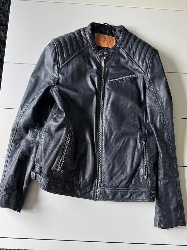 Goosecraft leren jack donkerblauw maat XL, Kleding | Heren, Blauw, Goosecraft, Maat 56/58 (XL), Ophalen of Verzenden
