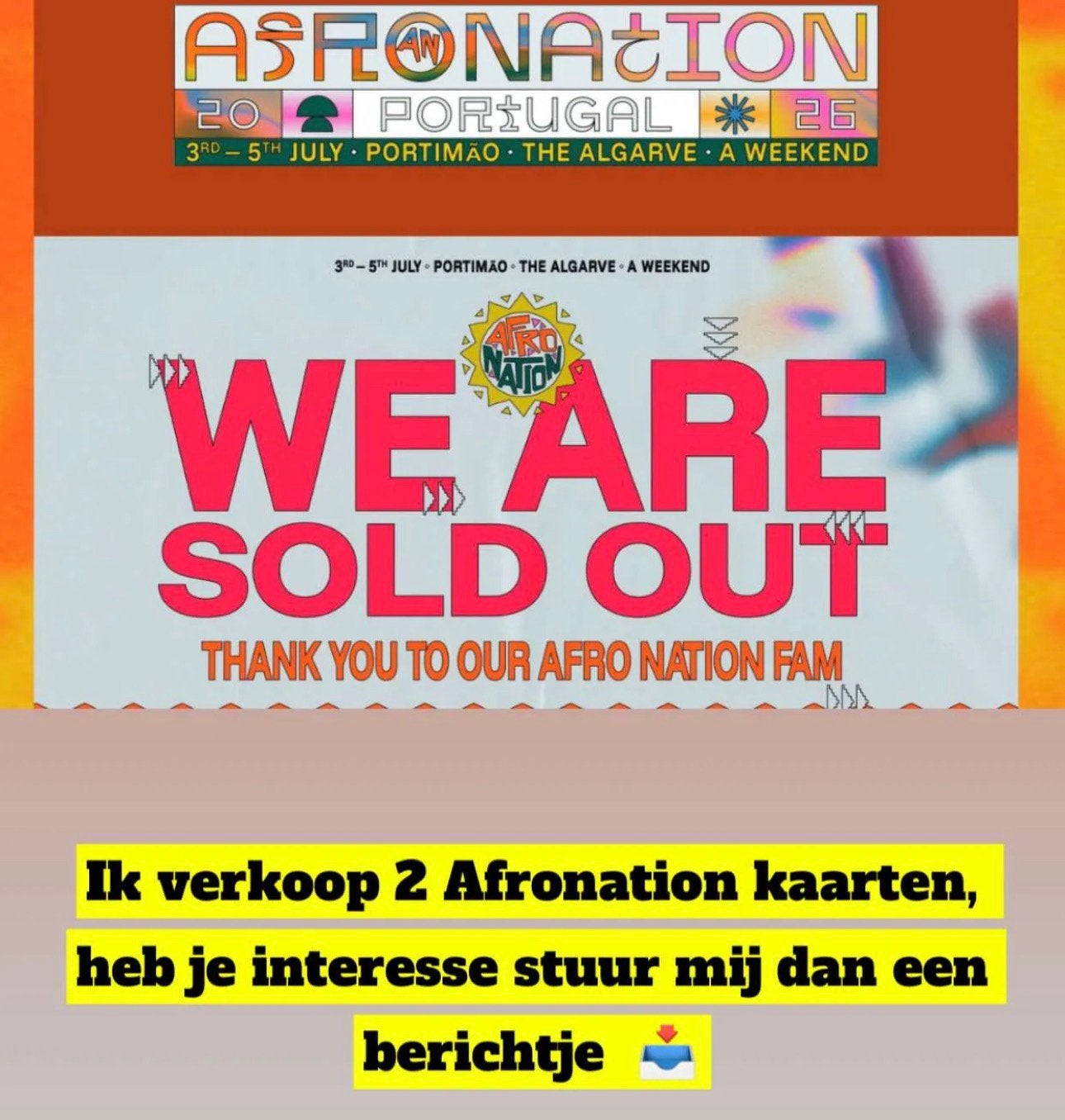 Afronation ticket 2x, Tickets en Kaartjes, Evenementen en Festivals, Twee personen