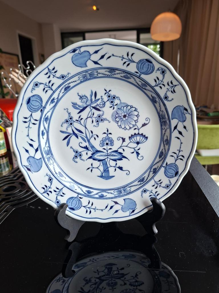 Meissen Zwiebelmuster Diep Bord - Puntgaaf Porselein, Antiek en Kunst, Ophalen of Verzenden