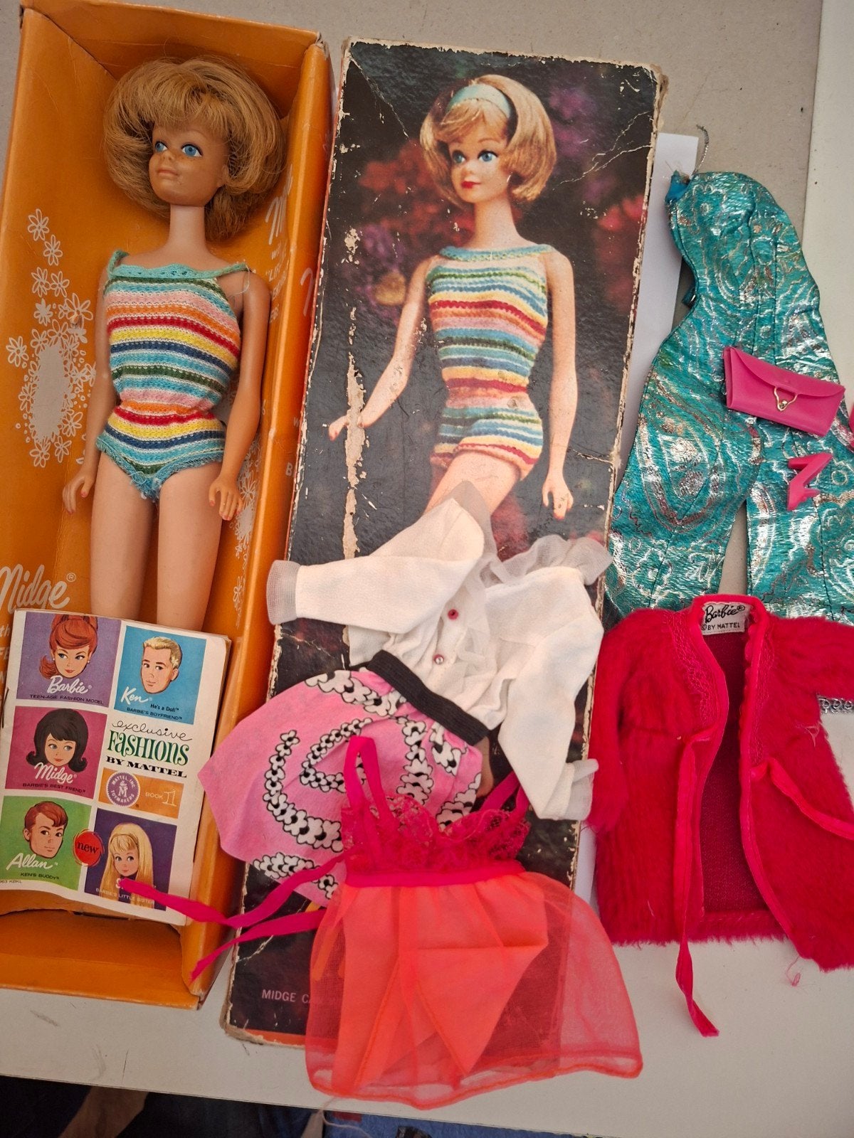 vintage barbie midge doll pop bendable legs mattel, Verzenden, Fashion Doll