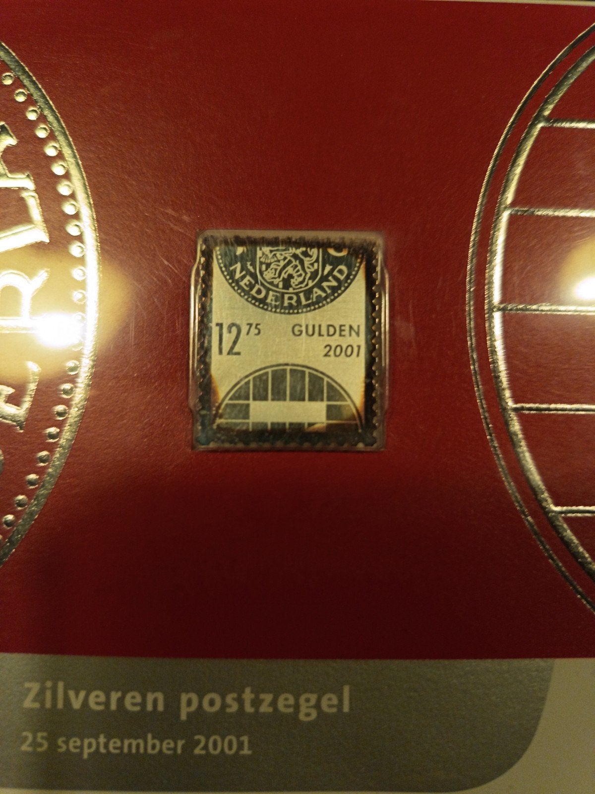 Zilveren postzegel Nederland 2001 - 12.75 Gulden, Postzegels en Munten, Ophalen of Verzenden, Na 1940, Postfris