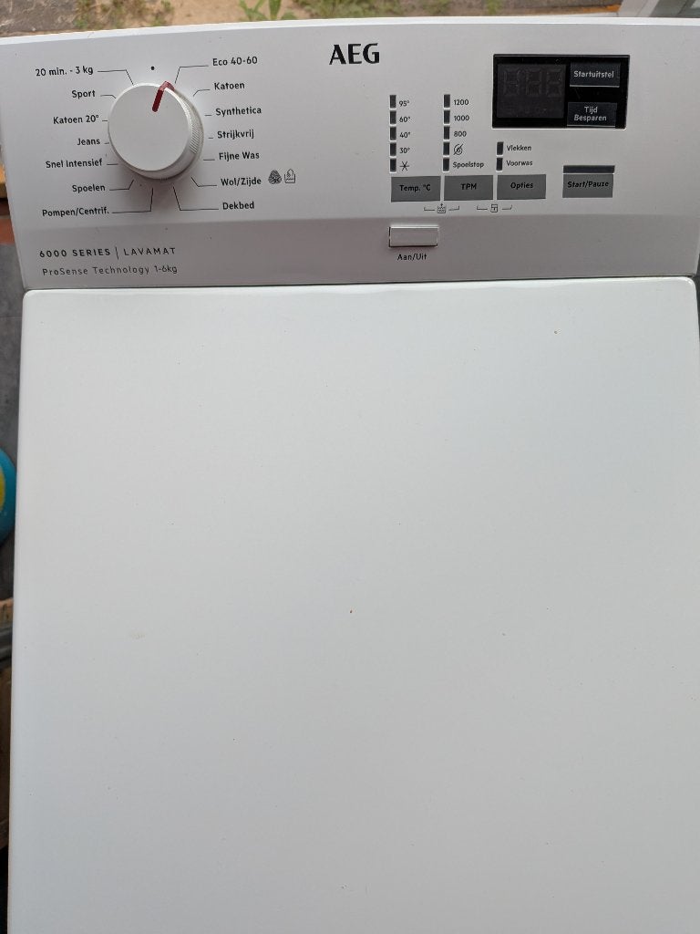 Wasmachine  AEG serie 6000 bovenlader, Witgoed en Apparatuur, Wasmachines, Ophalen, 1200 tot 1600 toeren, Gebruikt, 4 tot 6 kg