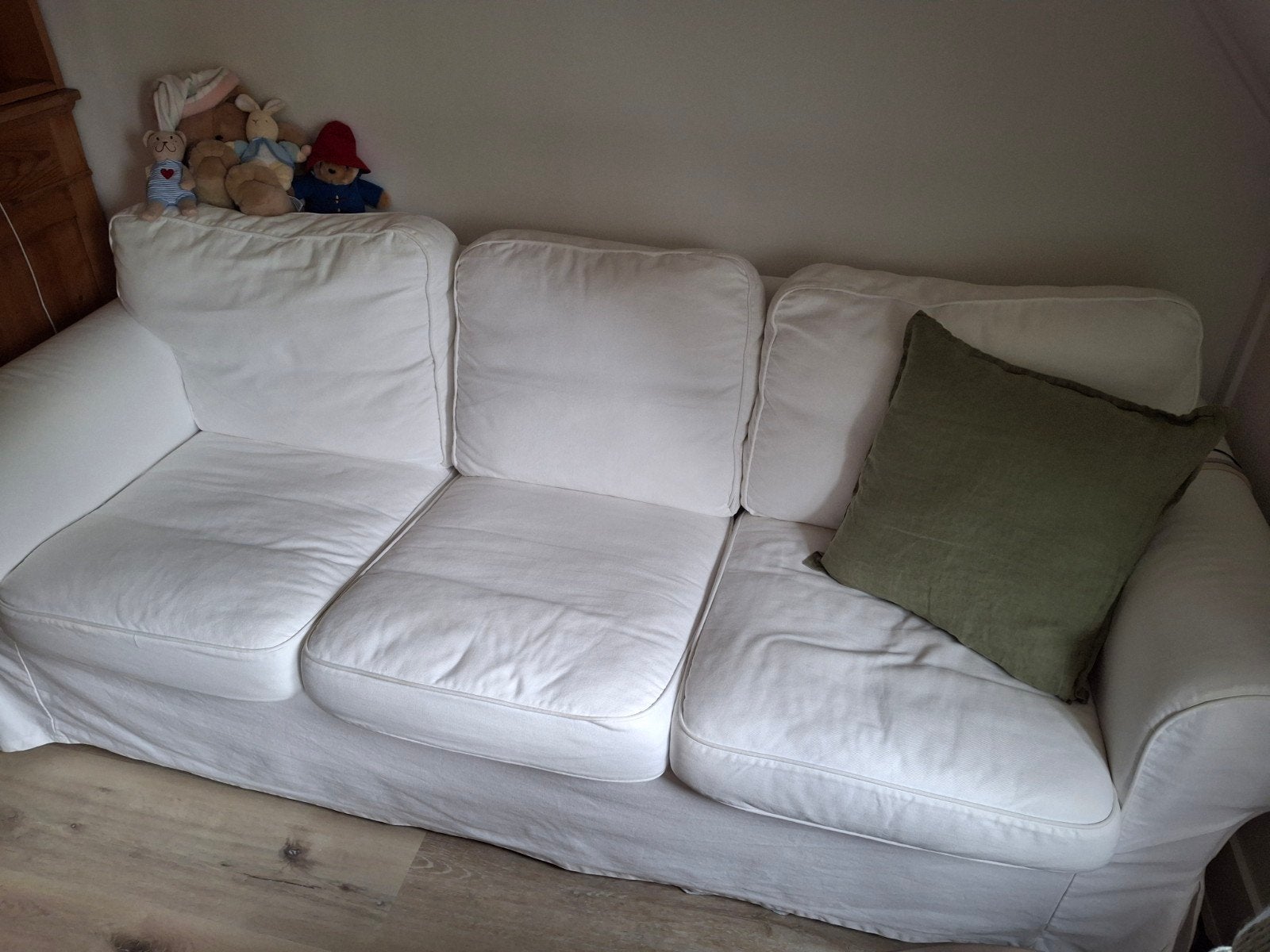 Ikea Ektorp 3 zitsbank Ecrui, Huis en Inrichting, Ophalen, Gebruikt, Tweepersoons, 75 tot 100 cm