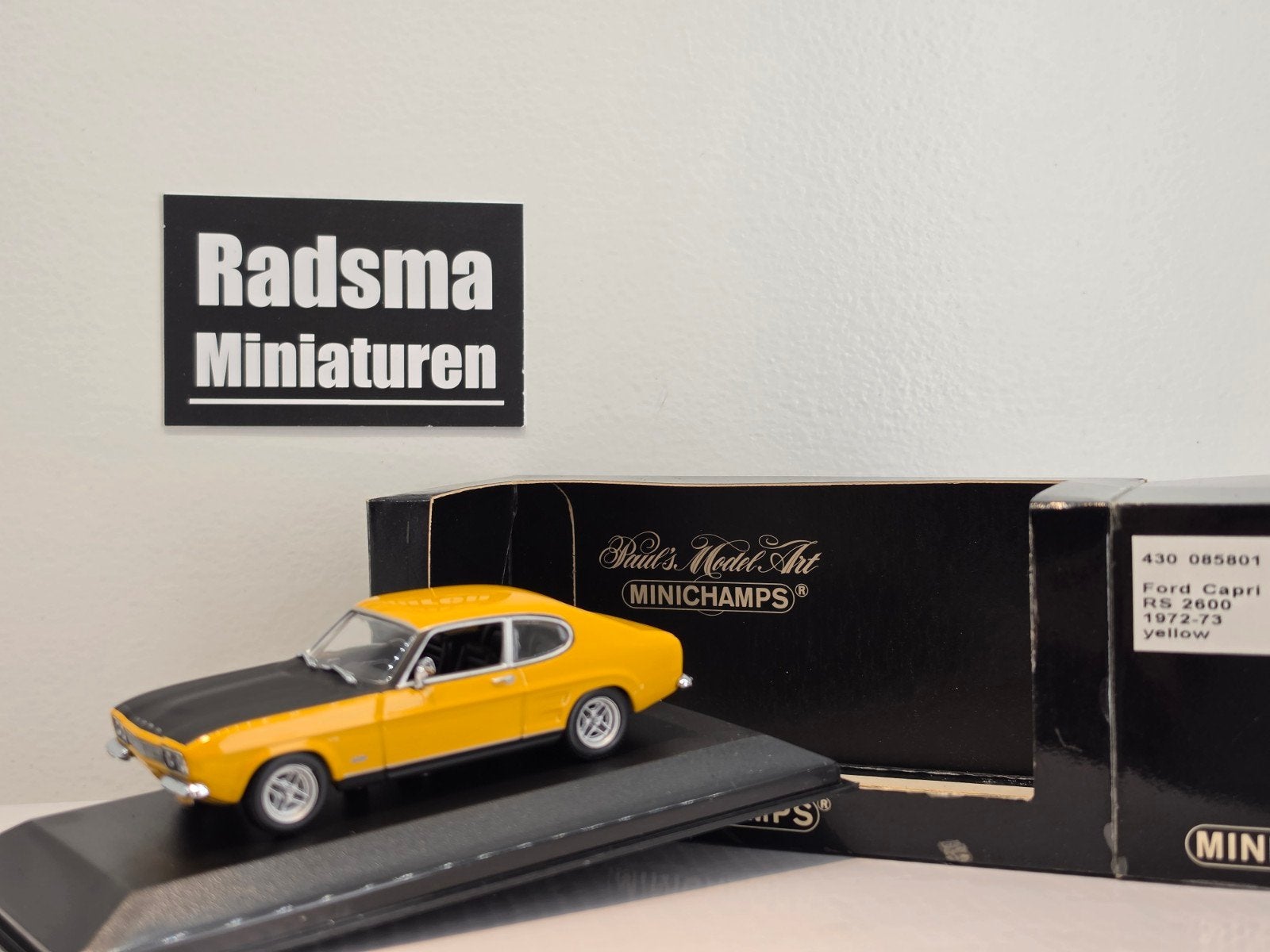 Ford Capri Mk1 RS 2600 Orange/black - 1:43 Minichamps, Auto, Ophalen of Verzenden, Zo goed als nieuw, MiniChamps