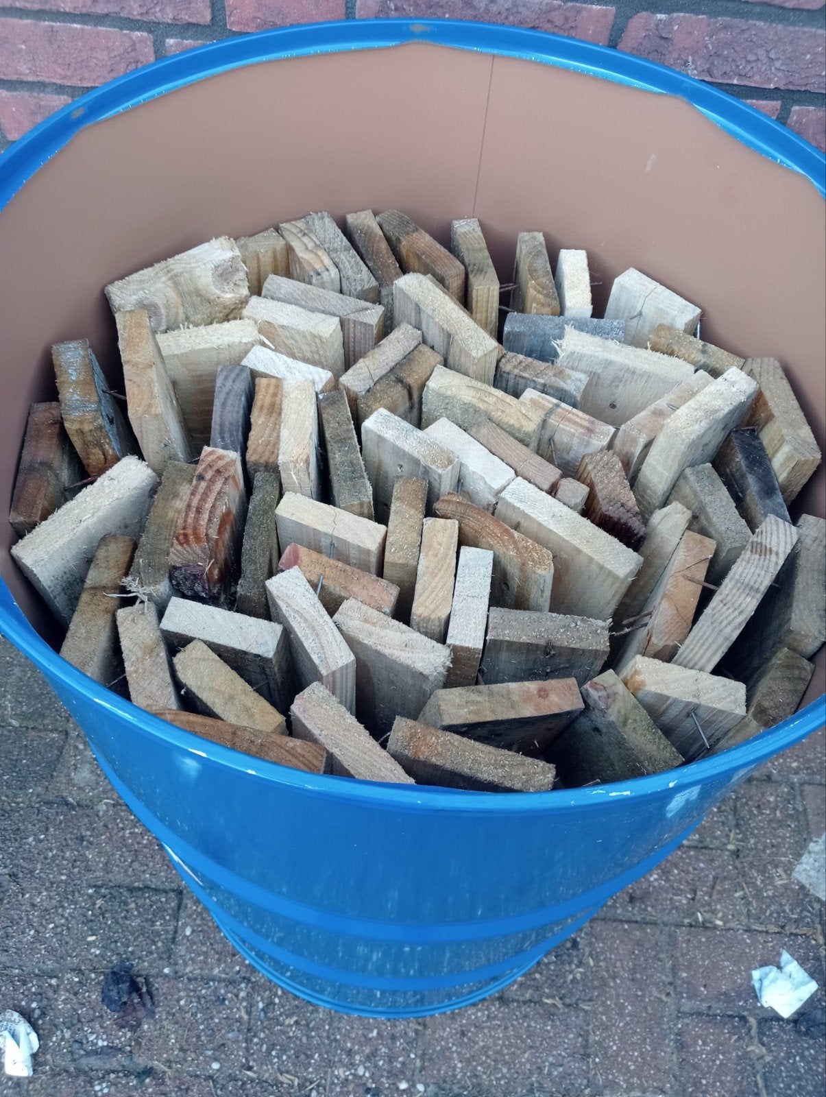 Stookton gevuld met houtblokken, Minder dan 3 m³, Ophalen, Overige houtsoorten, Blokken