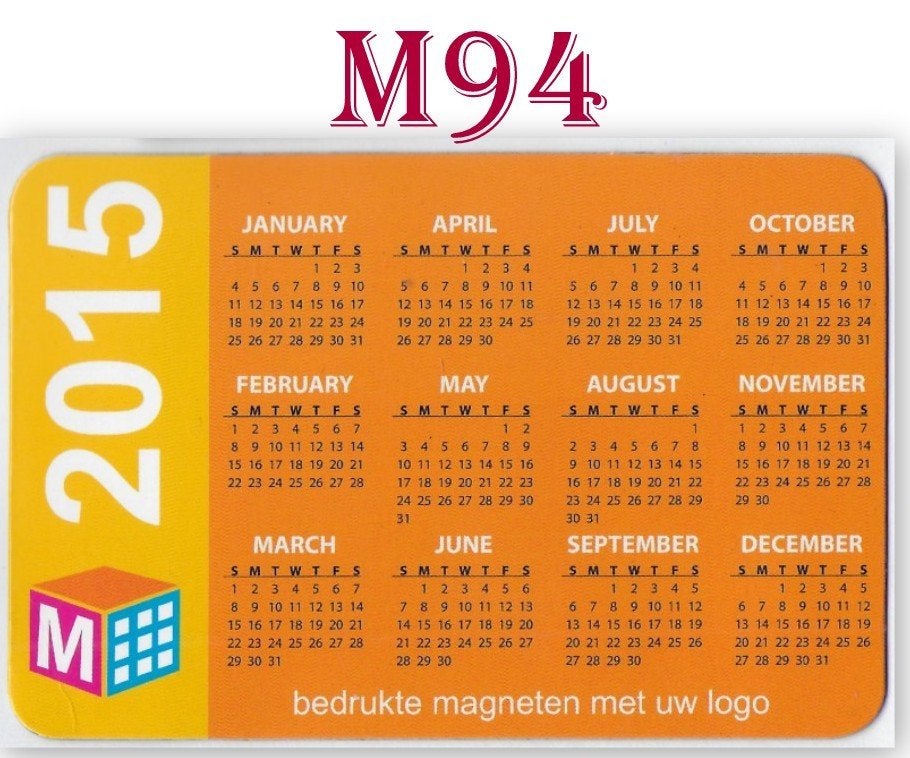 M94 koelkastmagneet kalender 2015, Verzenden, Zo goed als nieuw