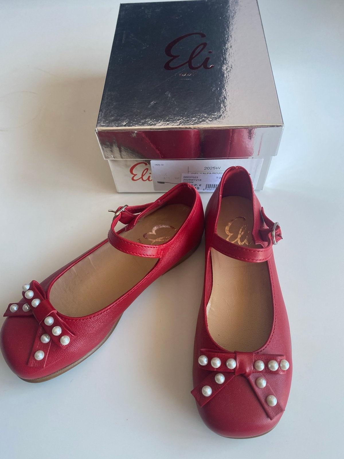 Eli Meisjesschoenen Rood met Parels Maat 26, Ophalen of Verzenden, Nieuw, Meisje, Schoenen