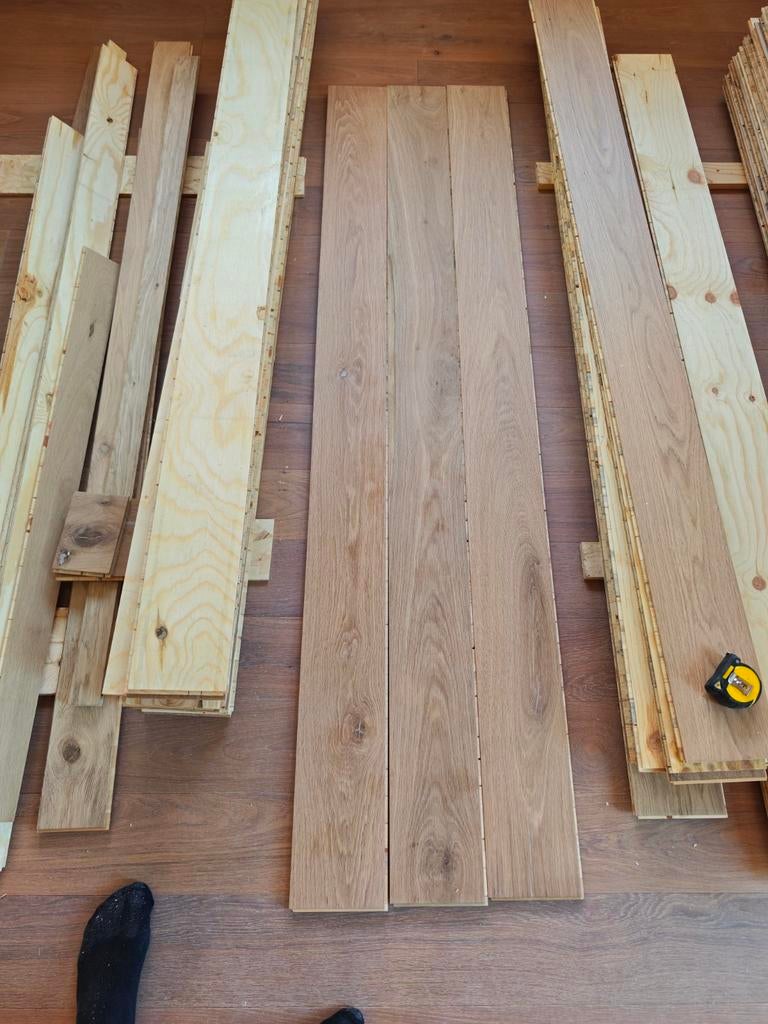 Houten vloerdelen - Eiken parket (restpartij), Nieuw, 10 m² of meer, 10 tot 30 cm, Hout