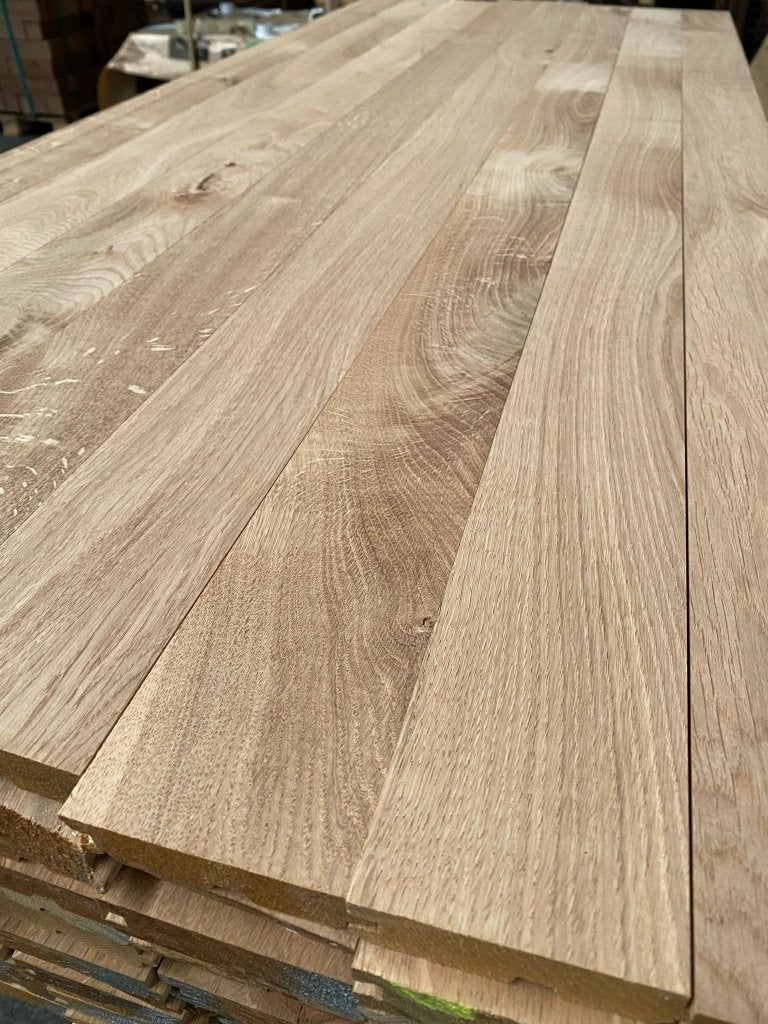 Eiken parketvloer massief. Onbehandeld. 20,4x80. 12,48m2., Nieuw, 10 m² of meer, Hout, 150 cm of meer