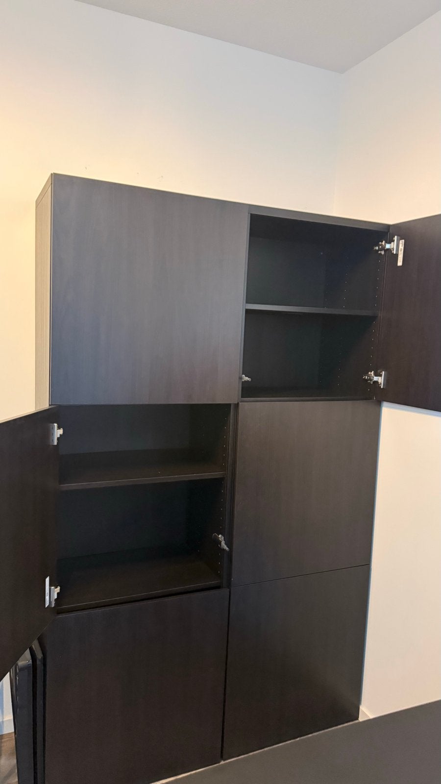 BESTÅ IKEA Opbergkast met deuren - Zwartbruin Lappviken., Ophalen, 100 tot 150 cm, Zo goed als nieuw, 150 tot 200 cm