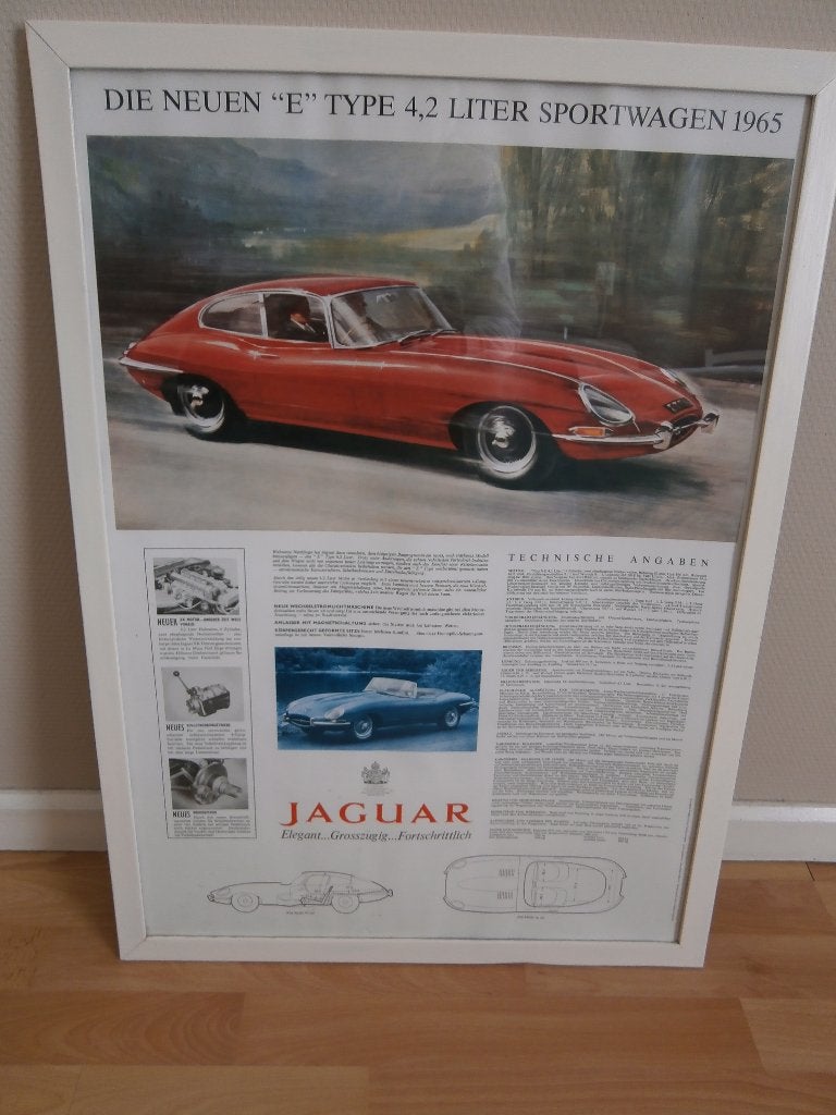 Jaguar E type affiche 1988 - 70 op 50 cm, Verzenden, Nieuw, Auto's
