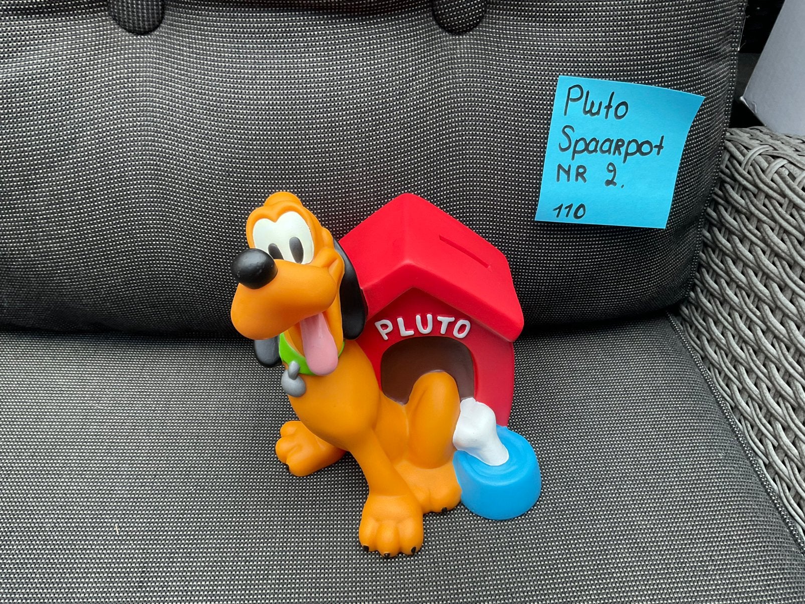 Zgan, niet kapot, Disney Pluto bij hondenhok spaarpot, Verzamelen, Ophalen, Goofy of Pluto, Zo goed als nieuw, Beeldje of Figuurtje