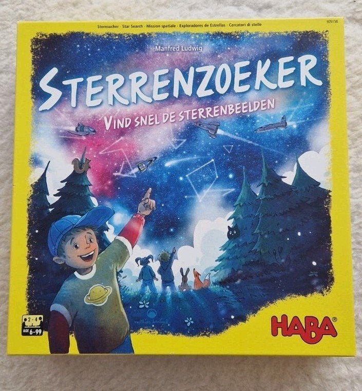 Sterrenzoeker bordspel HABA - Vind snel de sterrenbeelden, Een of twee spelers, Ophalen of Verzenden, Zo goed als nieuw, HABA