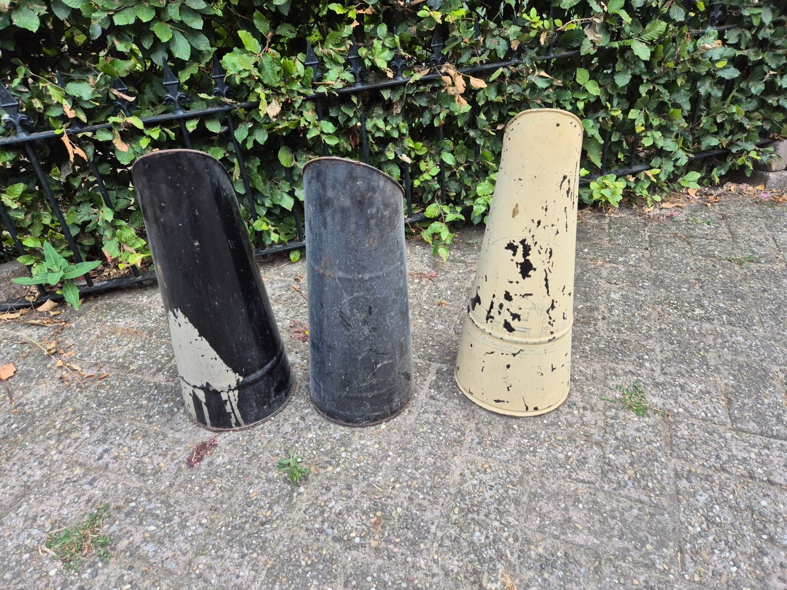 Set van 3 Antieke Kolenemmers / Kolenkit, Ophalen