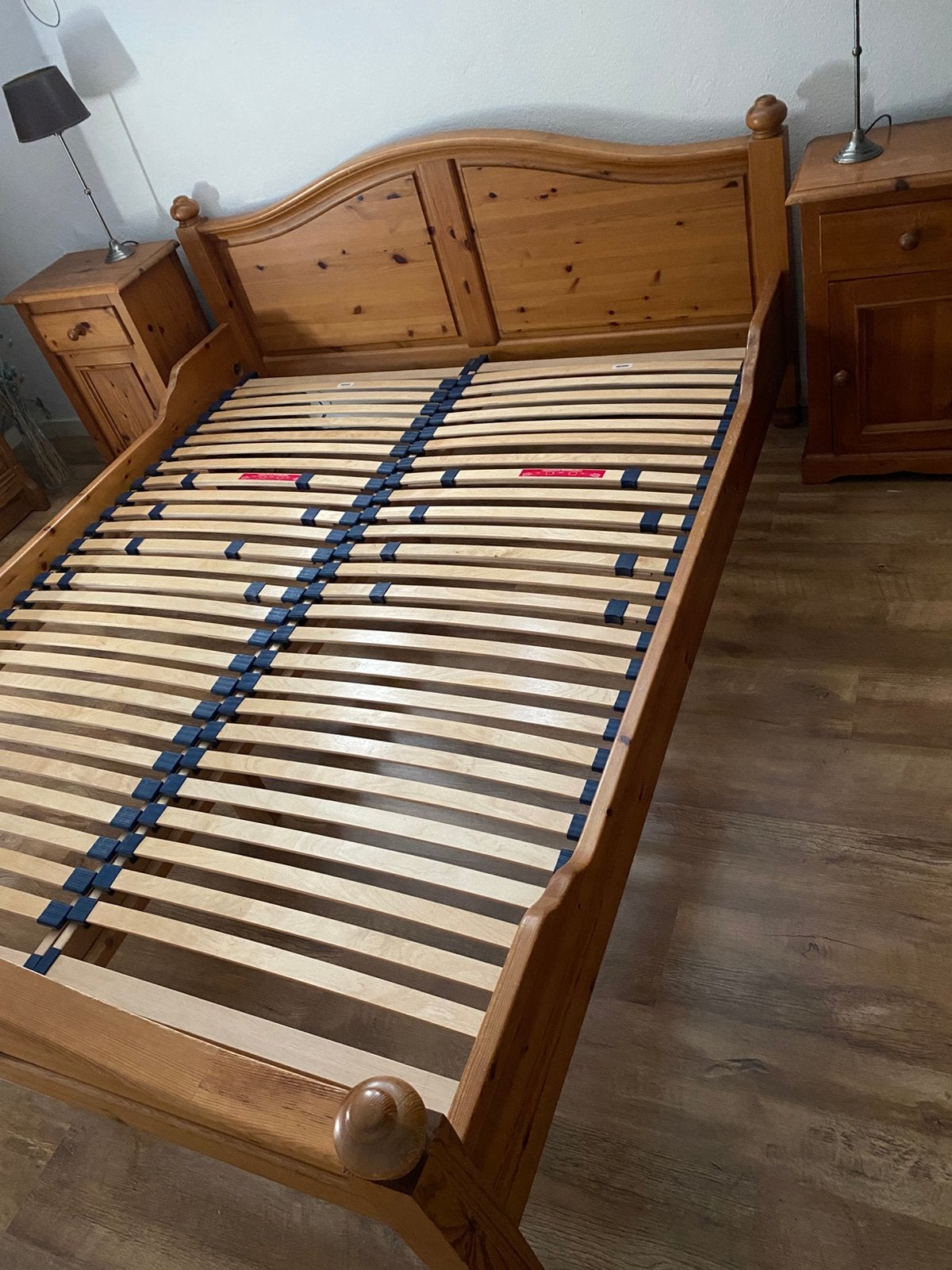 Grenen bed ombouw met nachtkastjes, Ophalen, Gebruikt, Overige kleuren, Tweepersoons