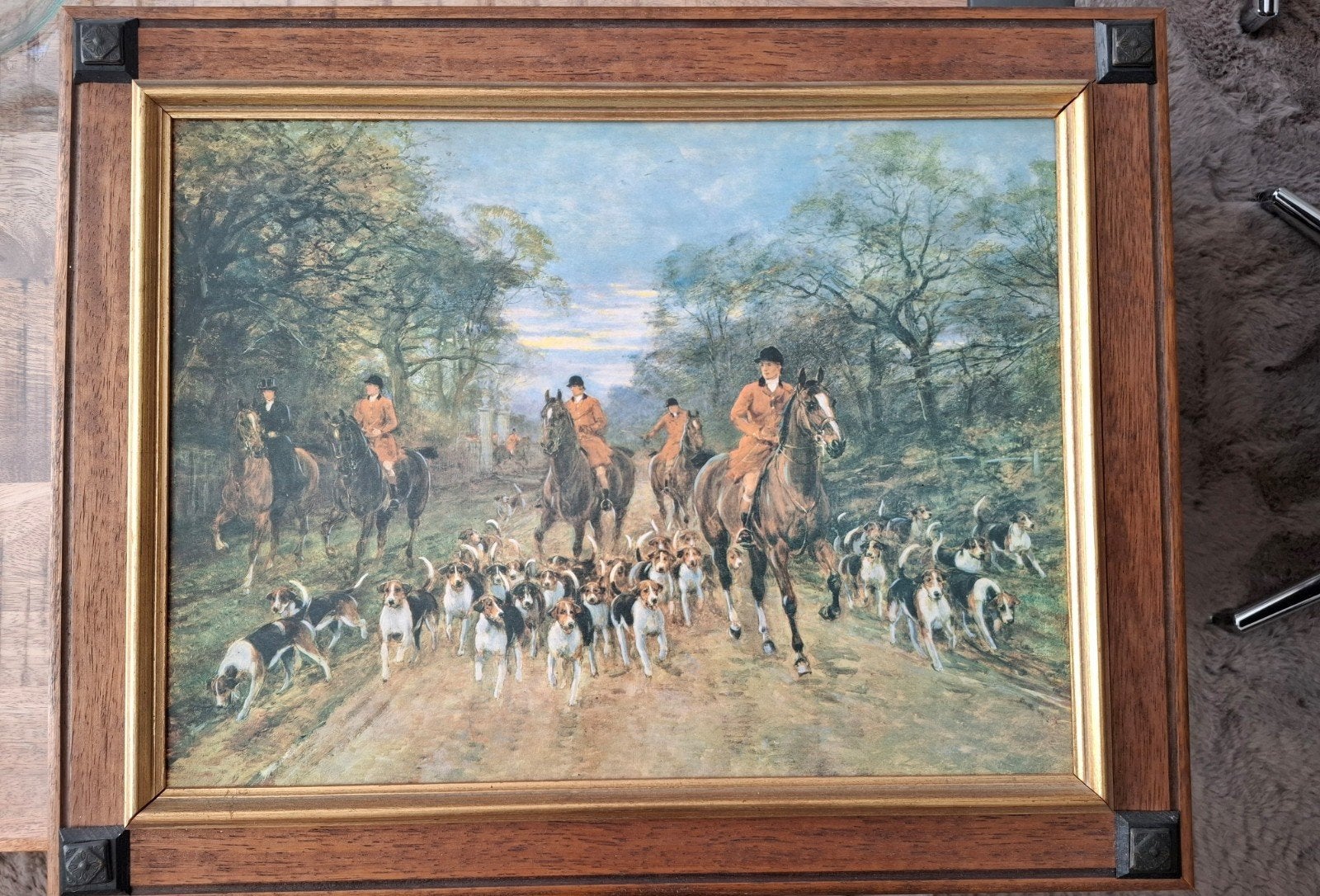 Jachttafereel Schilderij met Honden en Ruiters, Ophalen, Doek, Dieren, Olieverf