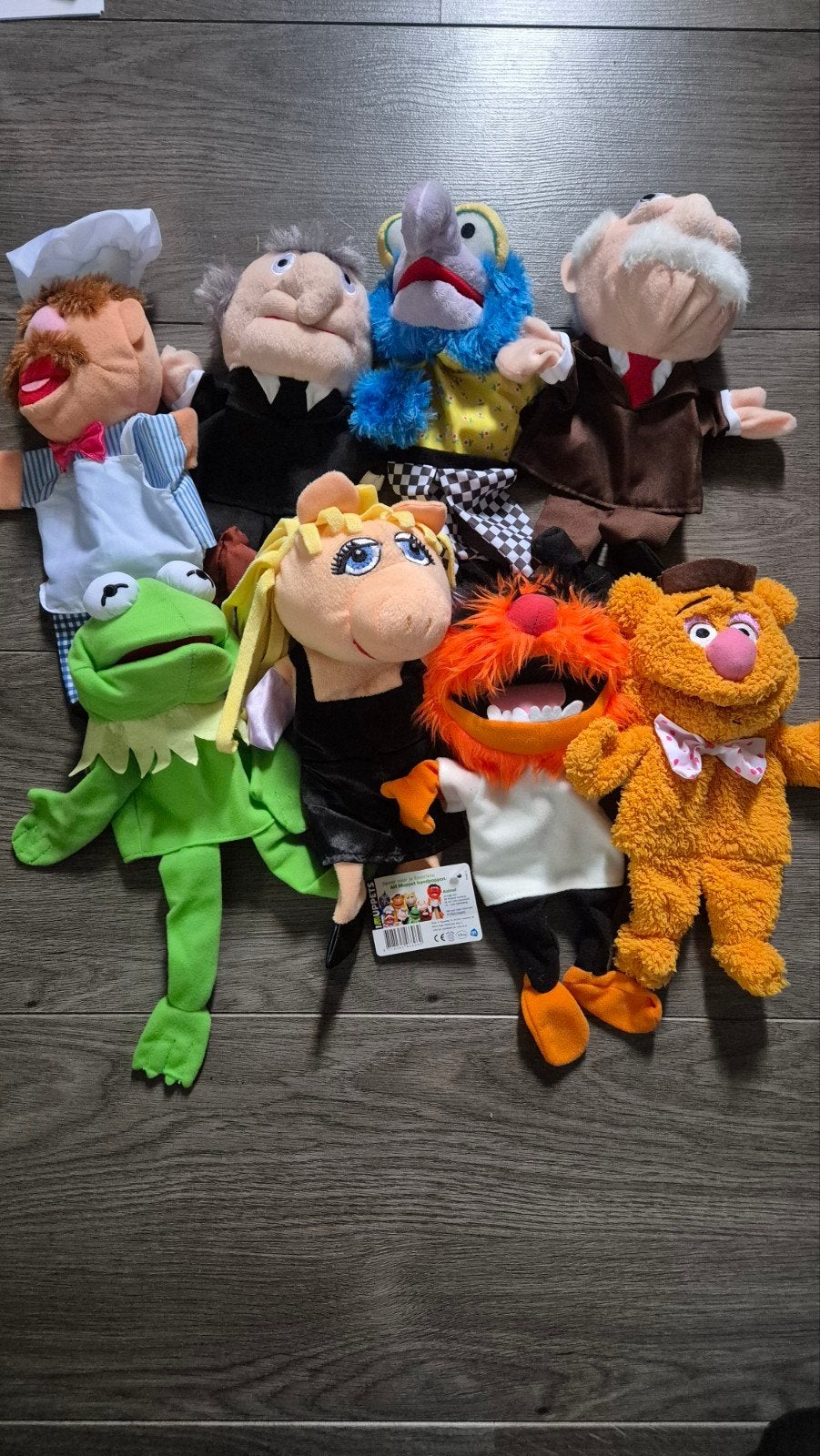 Complete set AH Muppet handpoppen - Zo goed als nieuw, Overige typen, Ophalen of Verzenden, Middelgroot (20 tot 80 cm), Meerkleurig