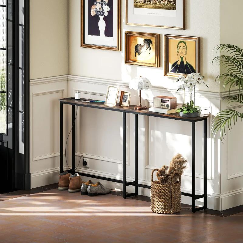 Lange smalle consoletafel met stopcontacten NIEUW IN DOOS, Huis en Inrichting, Tafels | Sidetables, Nieuw, Ophalen of Verzenden