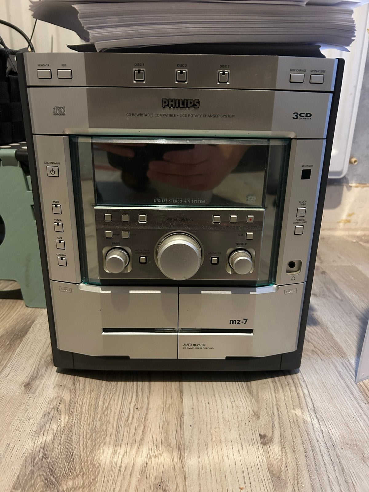 Philips MZ-7 stereoset met 3-CD wisselaar en speakers, Philips, Gebruikt, Cassettedeck, Ophalen of Verzenden