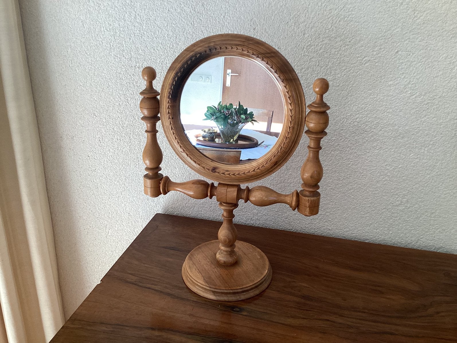 Vintage .Houten Toilet/Scheer/Kantel/ Tafel, Ophalen of Verzenden, Rechthoekig, Minder dan 50 cm
