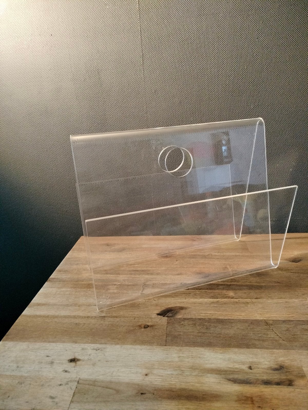 Vintage Transparante Krantenbak - Plexiglas Design, Gebruikt, Kunststof, Krantenbak, Geschikt voor vinyl