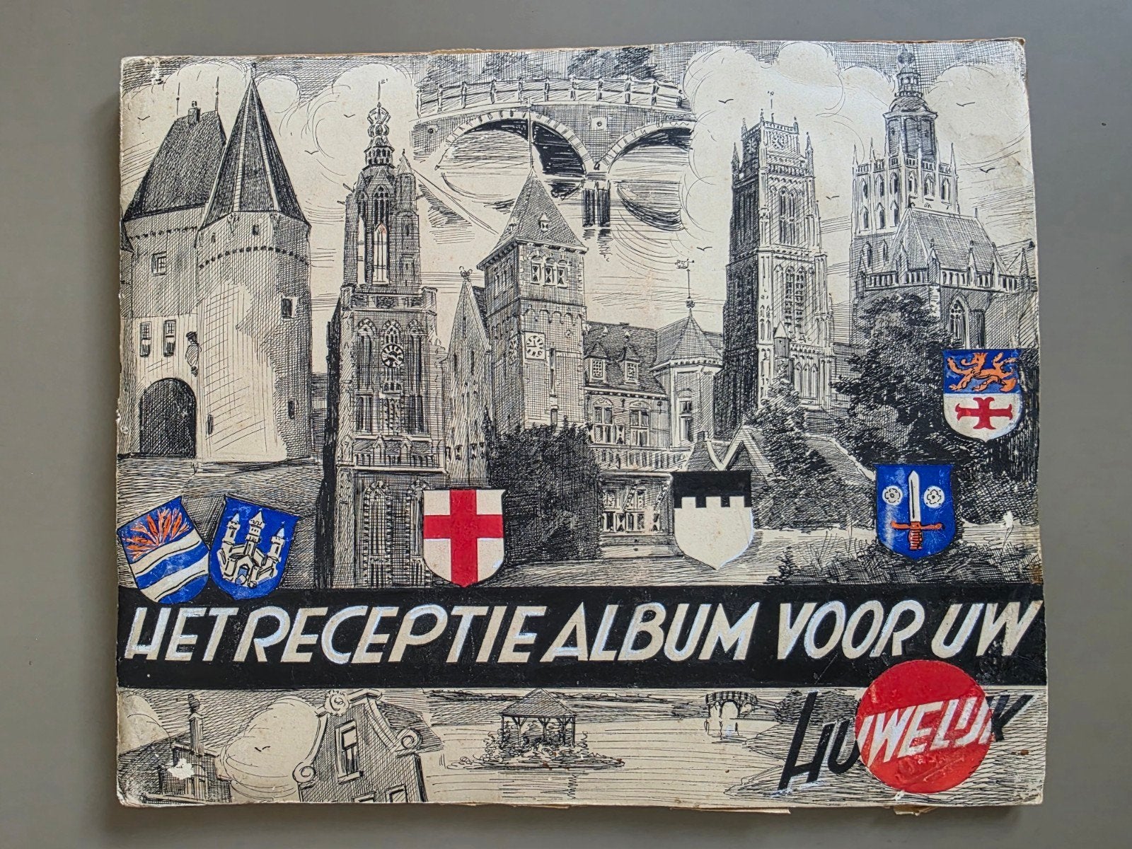 092) ONTWERP RECEPTIEALBUM JAN WILMINK 1942/1945 VOORBEELD, Handgekleurd, Architectuur, 1900 - 1949, Verzenden