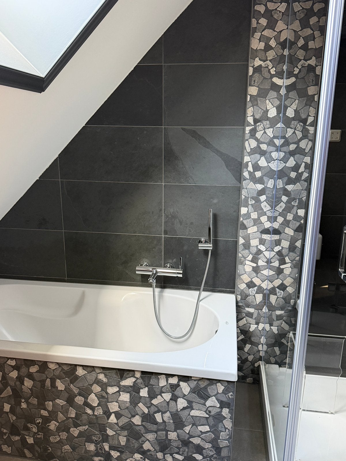 Mozaïek tegels zwart, wit , grijs. Natuursteen12m2, Ophalen, Hardsteen, Wandtegels, Nieuw