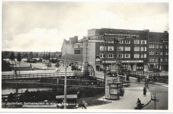 AMSTERDAM Surinameplein m. Nieuwe Brug - Overtoomse sluis, Verzenden, 1920 tot 1940, Ongelopen, Noord-Holland