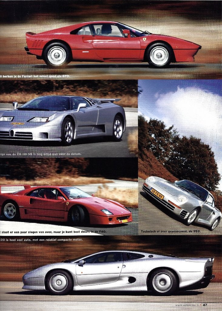 Autovisie Porsche 959 ,Ferrari GTO,F40,Jaguar,Bugatti, Ophalen of Verzenden, Gelezen, Overige merken