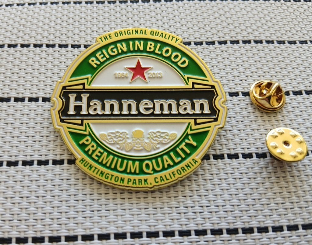 Slayer zeer mooie Hanneman pin speld badge n14, Ophalen of Verzenden, Nieuw, Overige typen