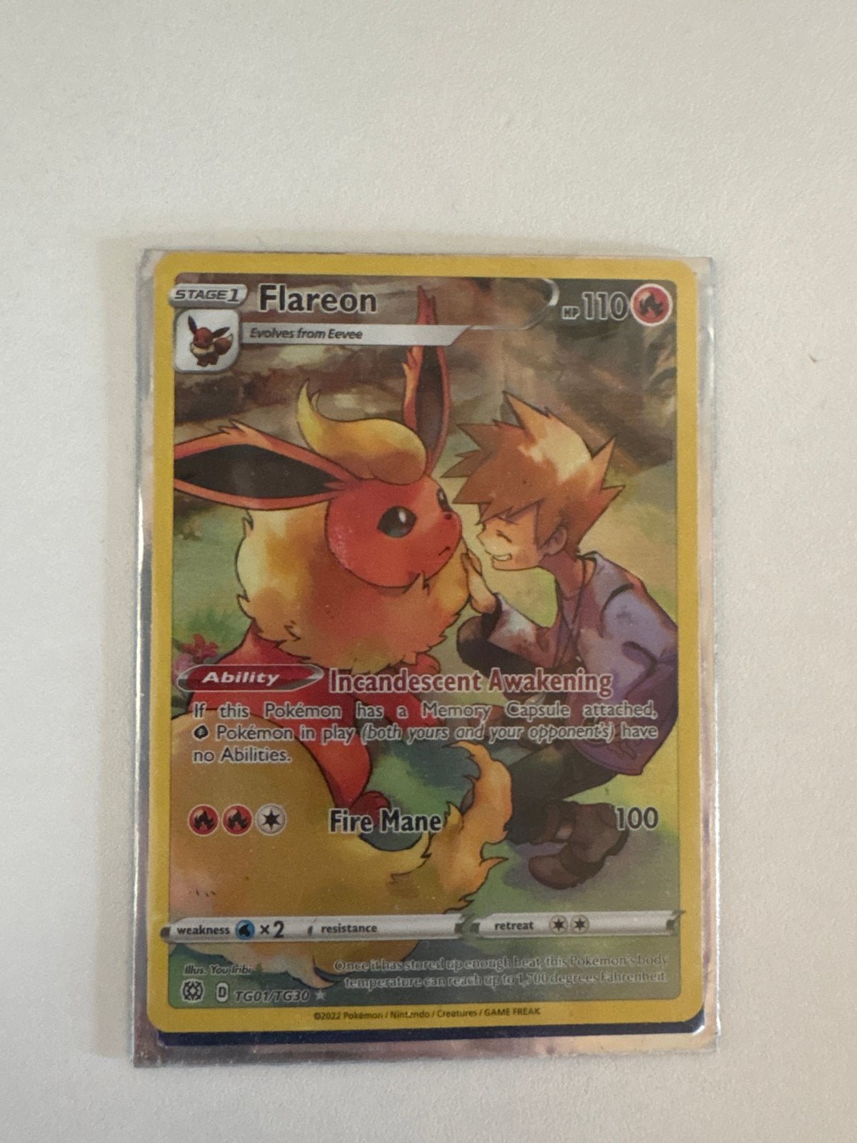 Flareon 110HP Pokémon Kaart - TG01/TG30 Trainer Gallery, Verzenden, Nieuw, Losse kaart