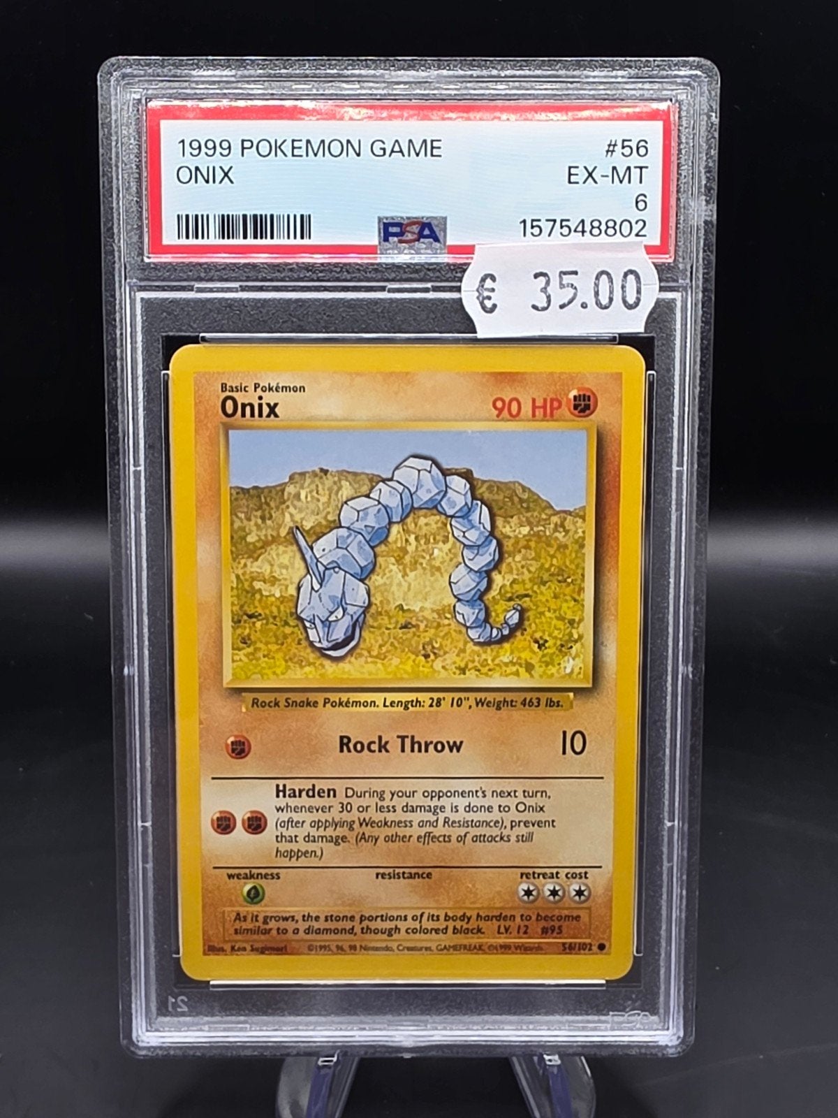 Pokémon Onix #56 1999 PSA 6 EX-MT, Verzenden, Zo goed als nieuw, Losse kaart