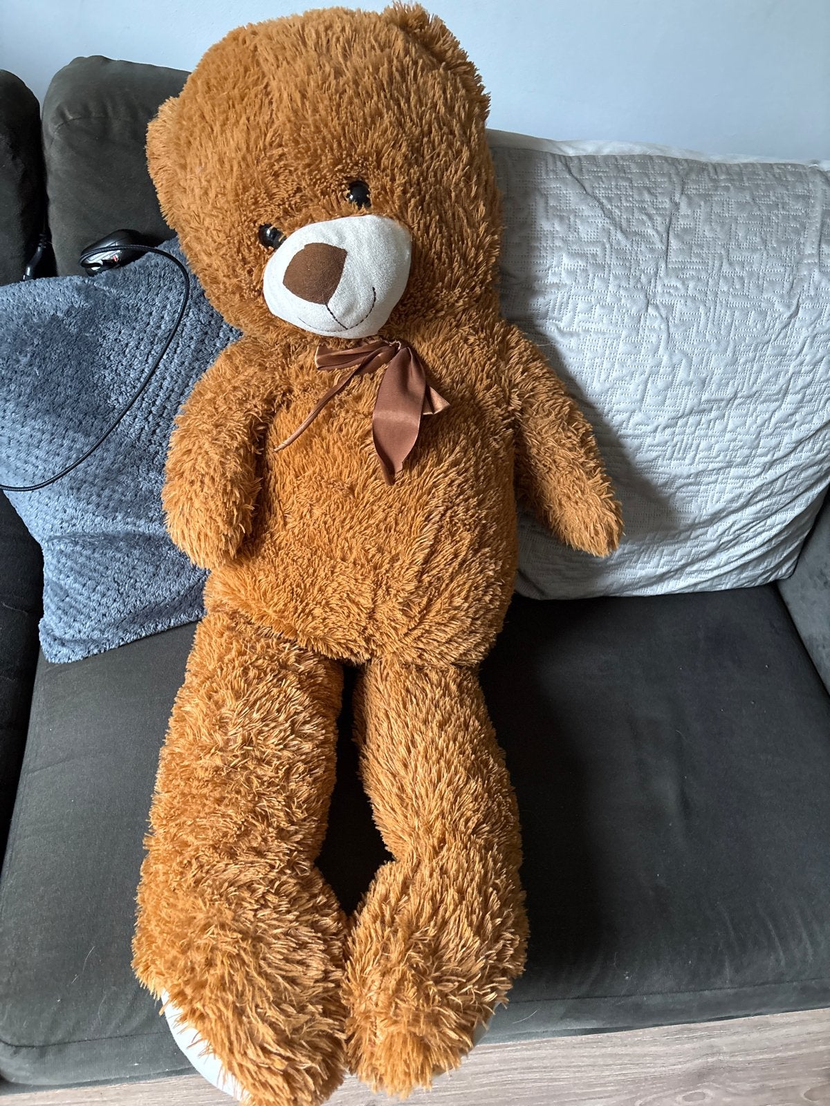 Grote bruine teddybeer - knuffel van 1 meter, Ophalen, Beer, Zo goed als nieuw, Bruin