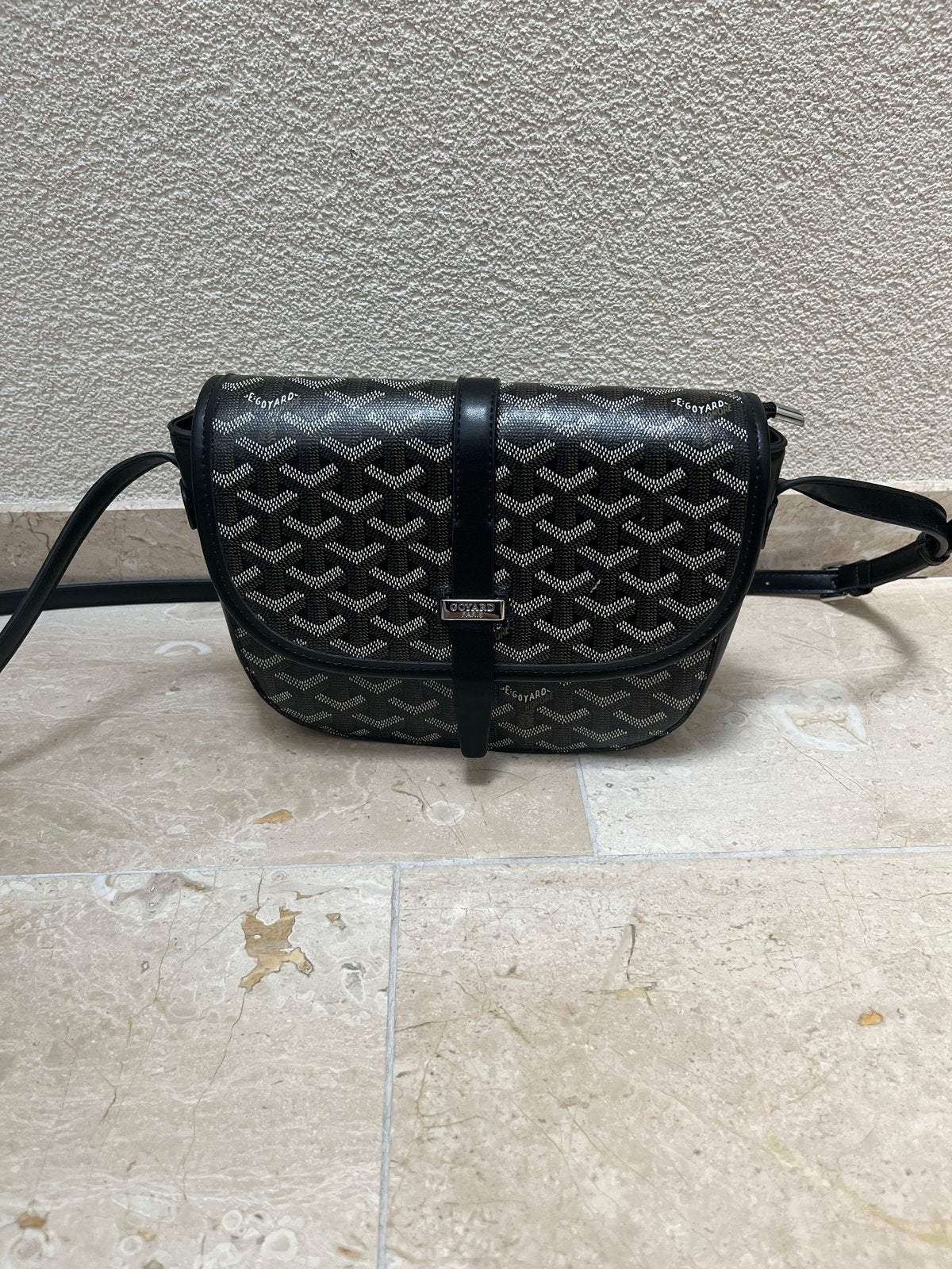 Goyard Schoudertasje Zwart - Zo goed als nieuw, Verzenden, Zo goed als nieuw, Zwart