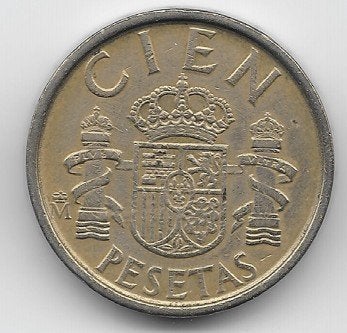 Spanje 100 pesetas 1989 KM# 826, Verzenden, Overige landen, Losse munt