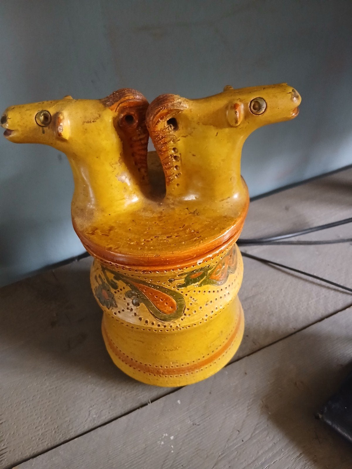 Bitossi Aldo Londi "Liberty Paisley" pot met paardenkoppen, Ophalen