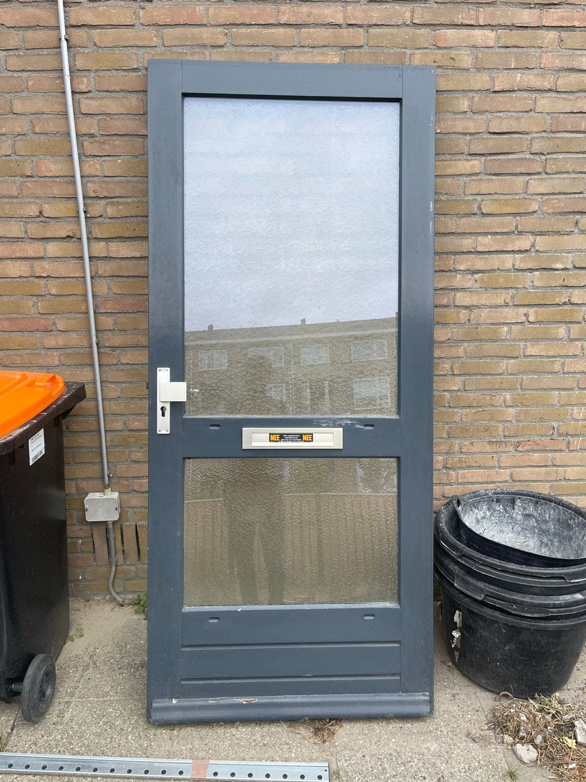 Deur met dubbelglas - 92,5bx201,5h, Gebruikt, 80 tot 100 cm, Ophalen of Verzenden, 200 tot 215 cm