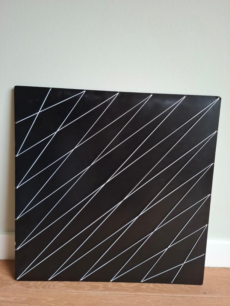 Memobord 55x55 cm - Zwart met witte draden, Huis en Inrichting, Woonaccessoires | Memoborden, Ophalen, Gebruikt, Overige typen