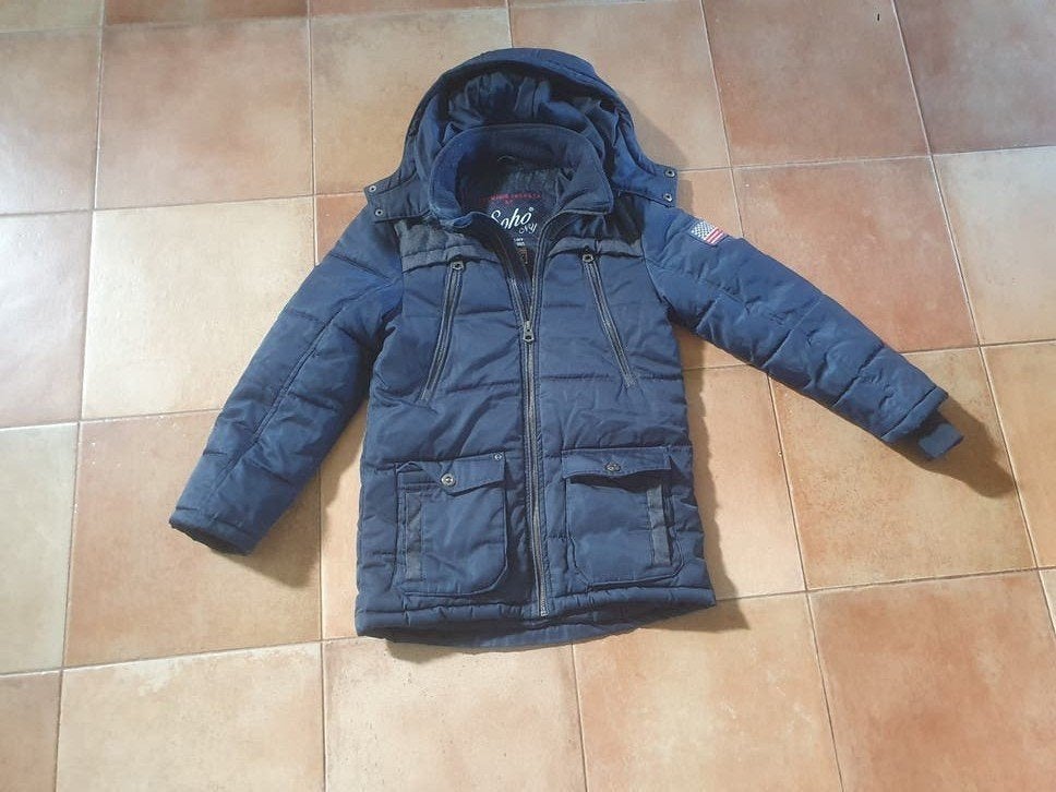 Soho donkerblauwe parka voor jongens - Maat 140, Kinderen en Baby's, Ophalen, Soho, Zo goed als nieuw, Jongen