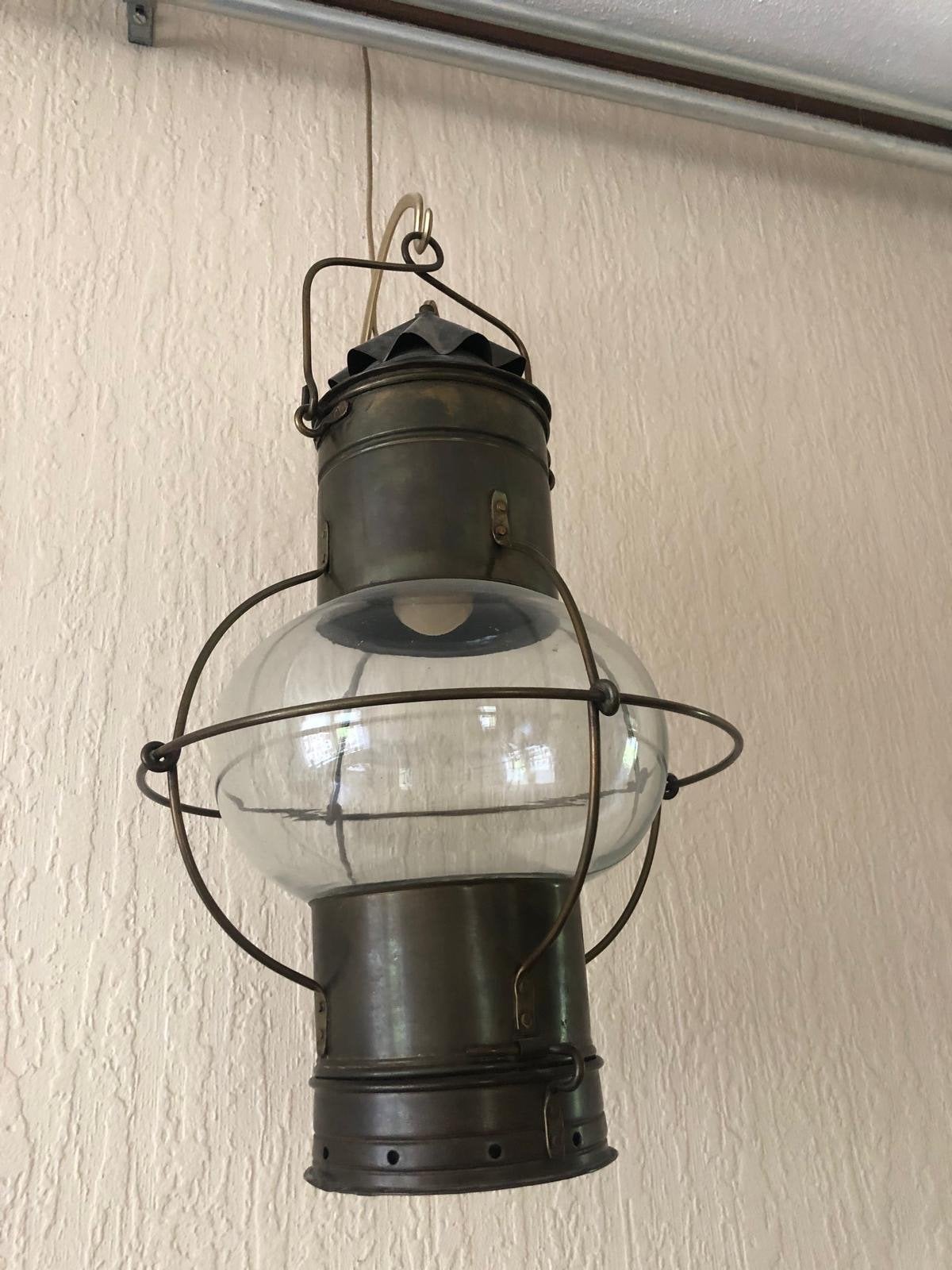 Antieke scheepslamp / lantaarn, Ophalen