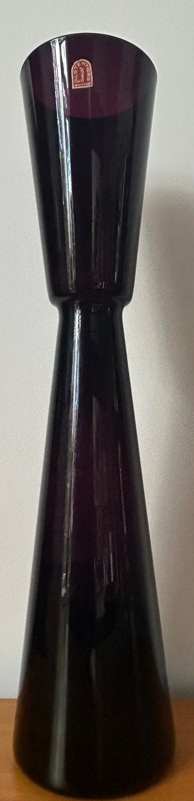 Vintage diabolo glas vaas Alsterfors Glasbruk Sweden 1961, Verzenden, Zo goed als nieuw, Paars, Glas