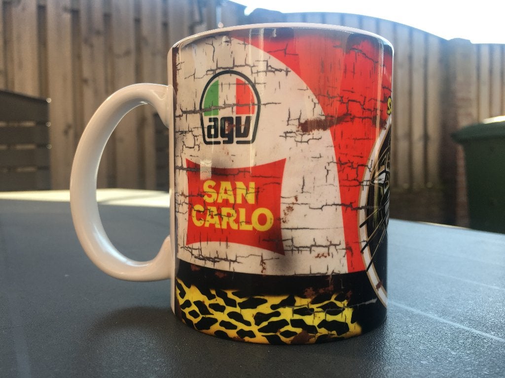 ✅ Marco Simoncelli Helmet mok MotoGP Super Sic Vintage olie, Ophalen of Verzenden, Nieuw, Motoren