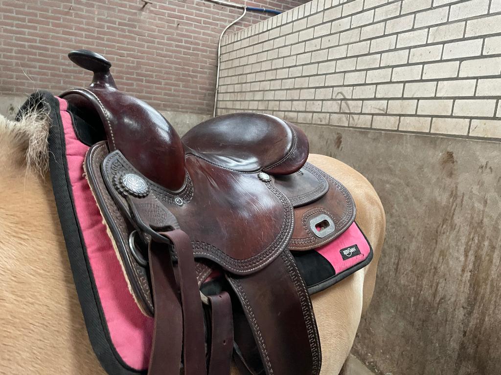 Pools westernzadel, full quarter, 16 inch, Ophalen, Gebruikt, Western