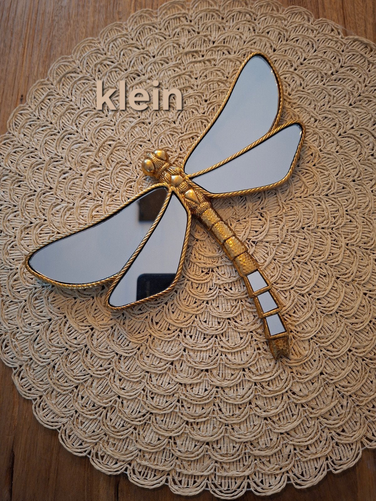 Muurdecoratie libelle klein., 25 cm, Onbekend, Ophalen of Verzenden, Goud