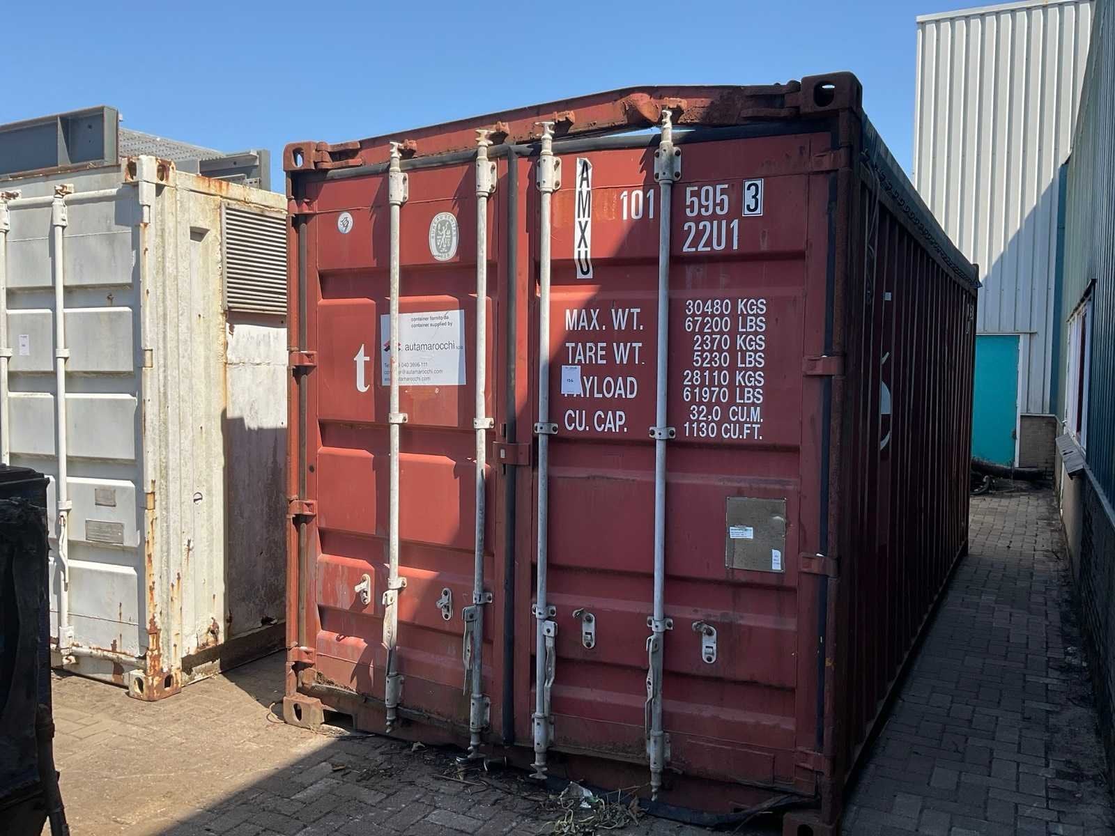 Open top zeecontainer inclusief inhoud