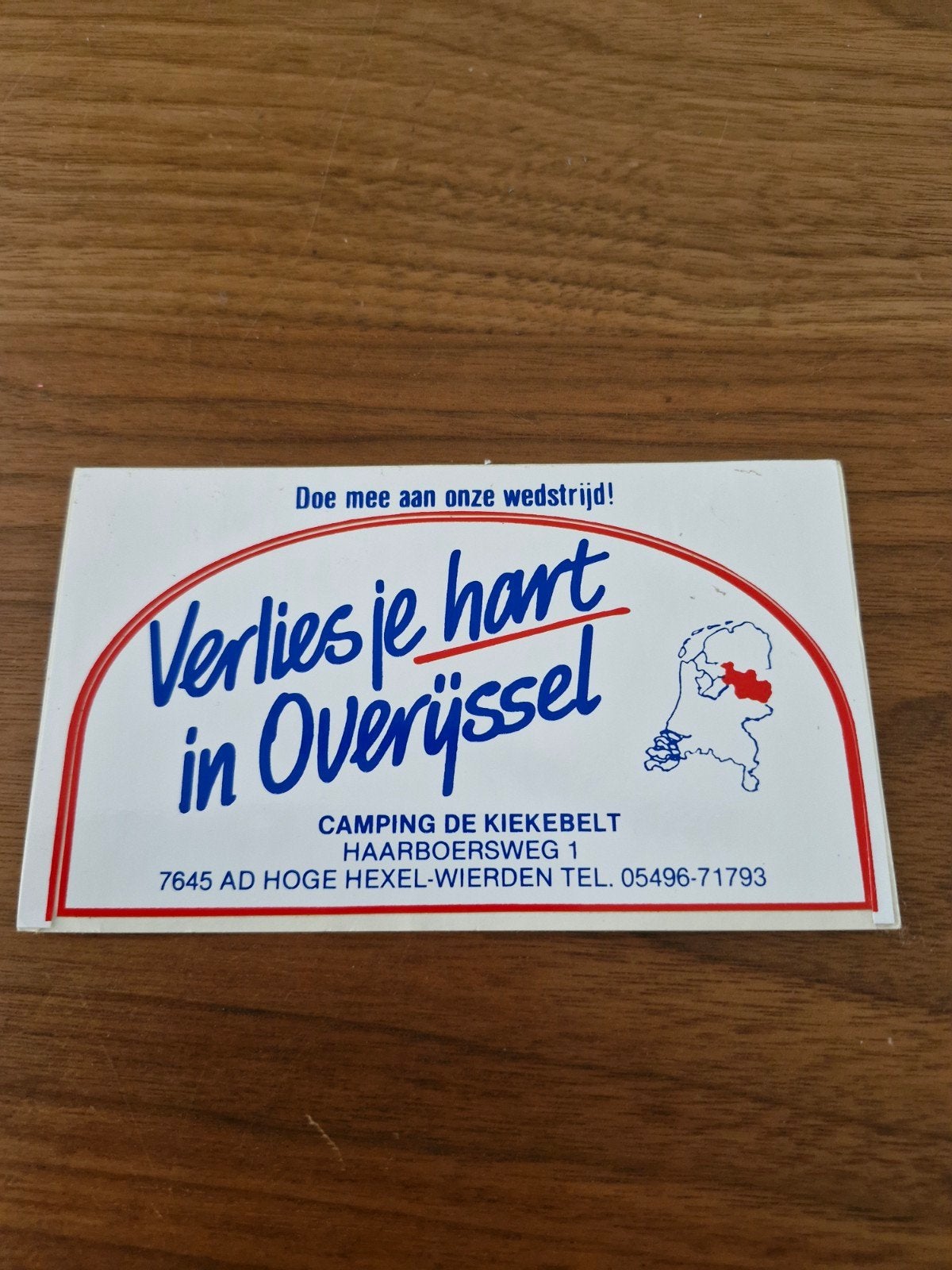 243 Sticker "Verlies je hart in Overijssel" -  De Kiekebelt, Ophalen of Verzenden, Zo goed als nieuw, Overige typen