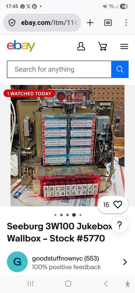 Gezocht jukebox reparatie, Ophalen of Verzenden, Gebruikt, 1950 tot 1960, Seeburg