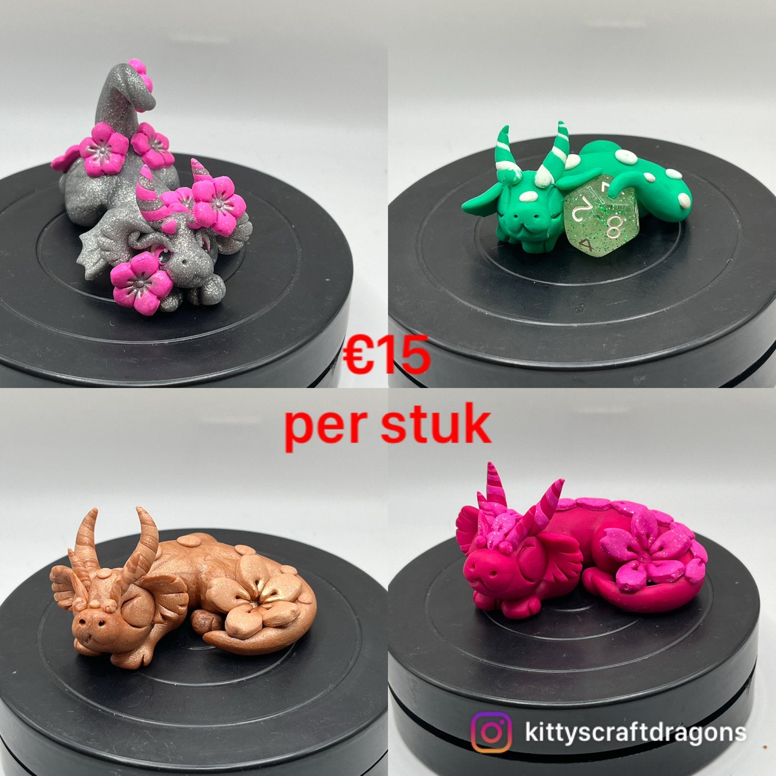 Handgemaakte Klei Draakjes - Diverse Kleuren, Ophalen of Verzenden, Nieuw